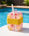 Ice Cube Bottle with Straw - 500ml
