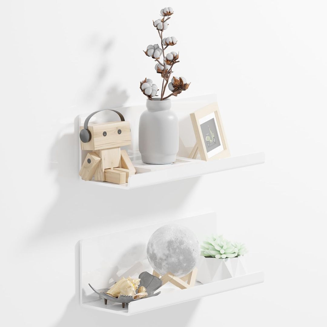 No-Drill Acrylic Wall Shelves
