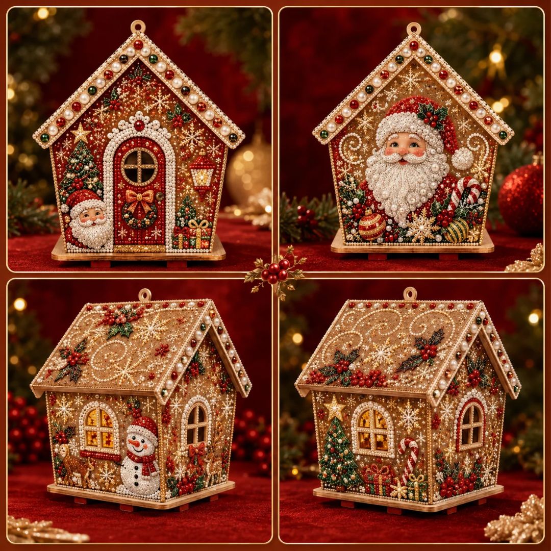 DIY Pearl Art Christmas House