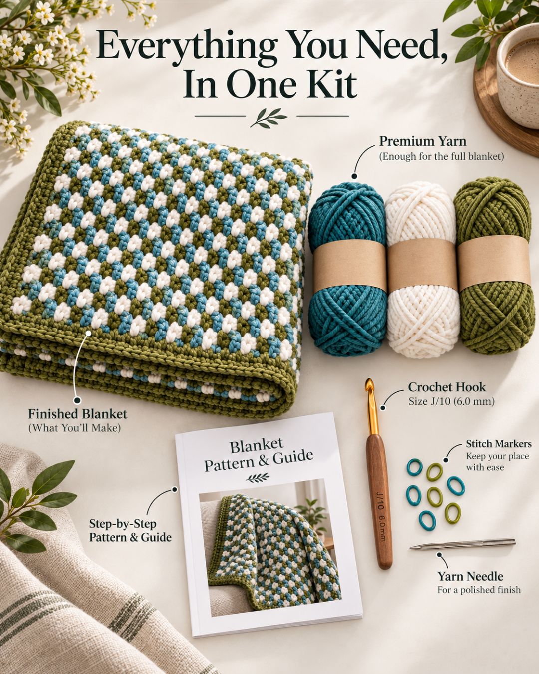 Moss Stitch Blanket Kit