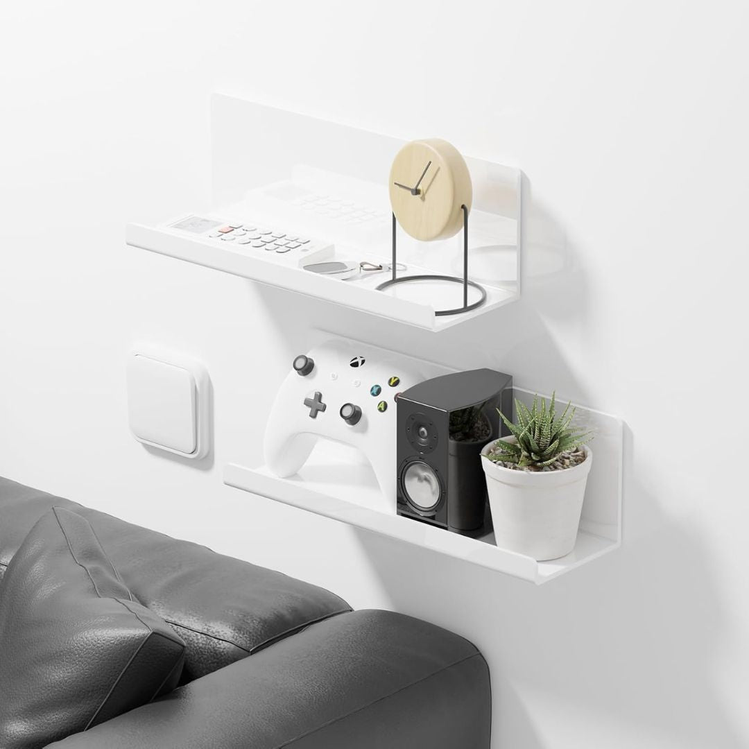 No-Drill Acrylic Wall Shelves