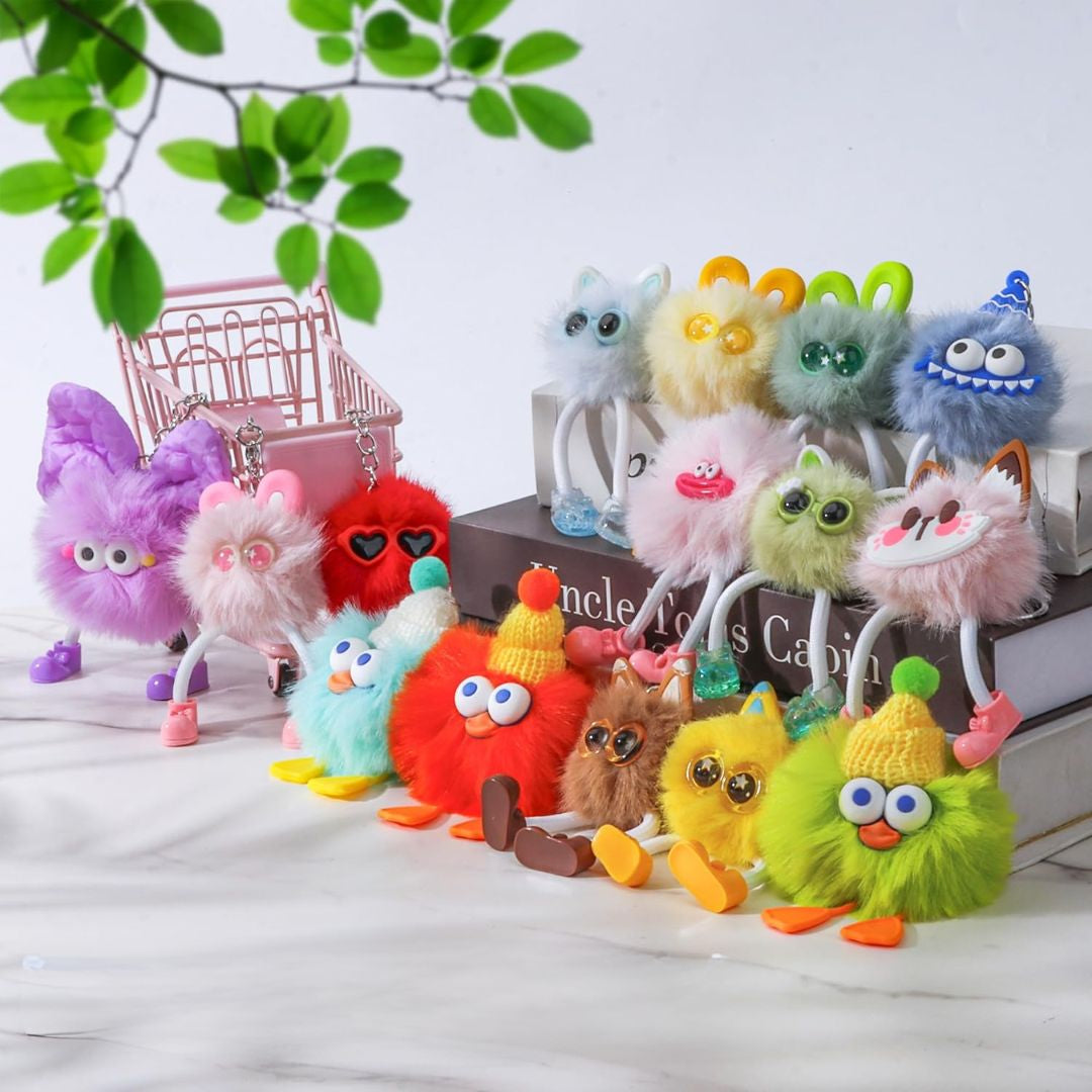 Kids plush keychain set