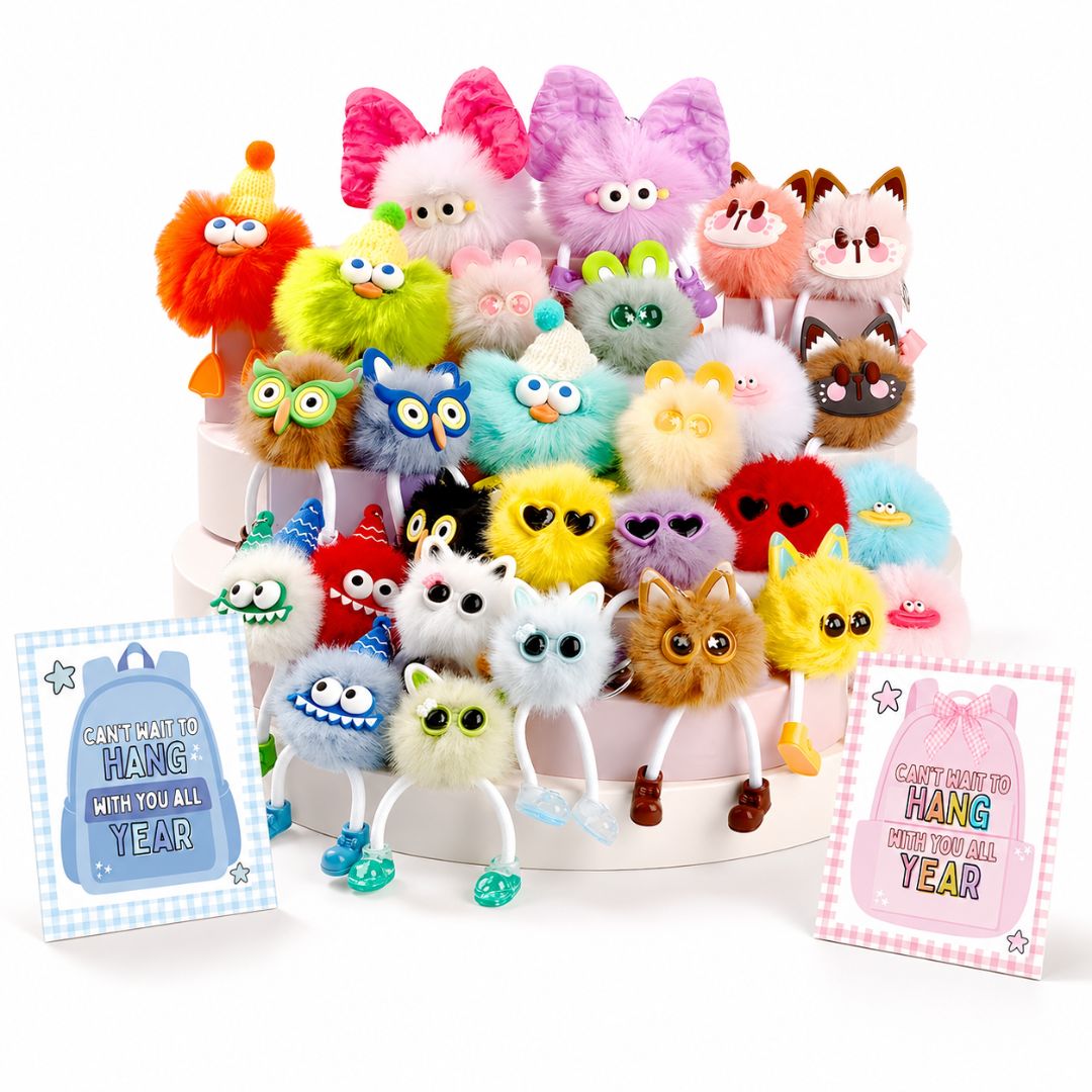 Kids plush keychain set