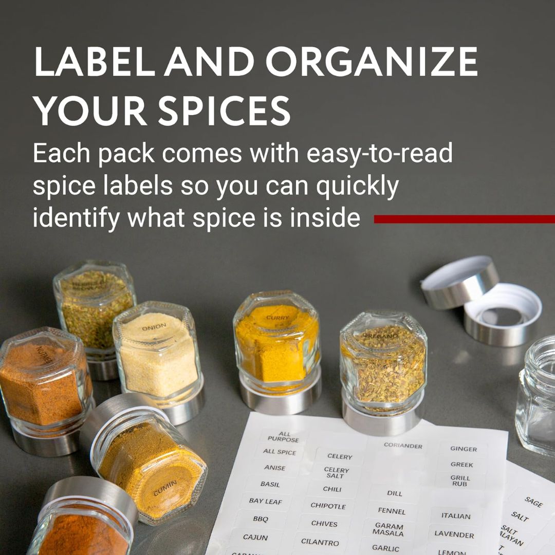 Magnetic Hexagon Spice Jars - Organize Without Taking Up Space