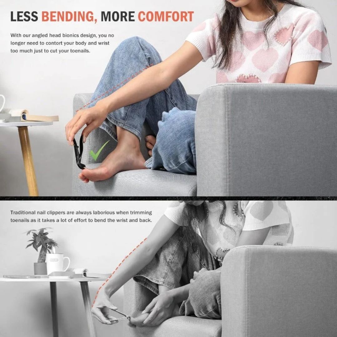 Long-handle toenail clipper - easier reach, cleaner cuts