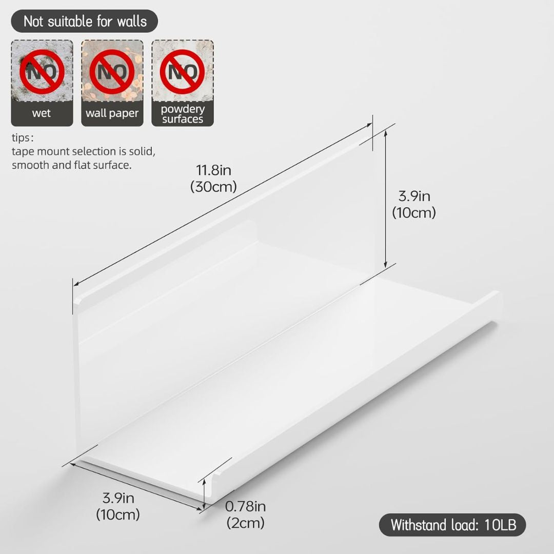No-Drill Acrylic Wall Shelves