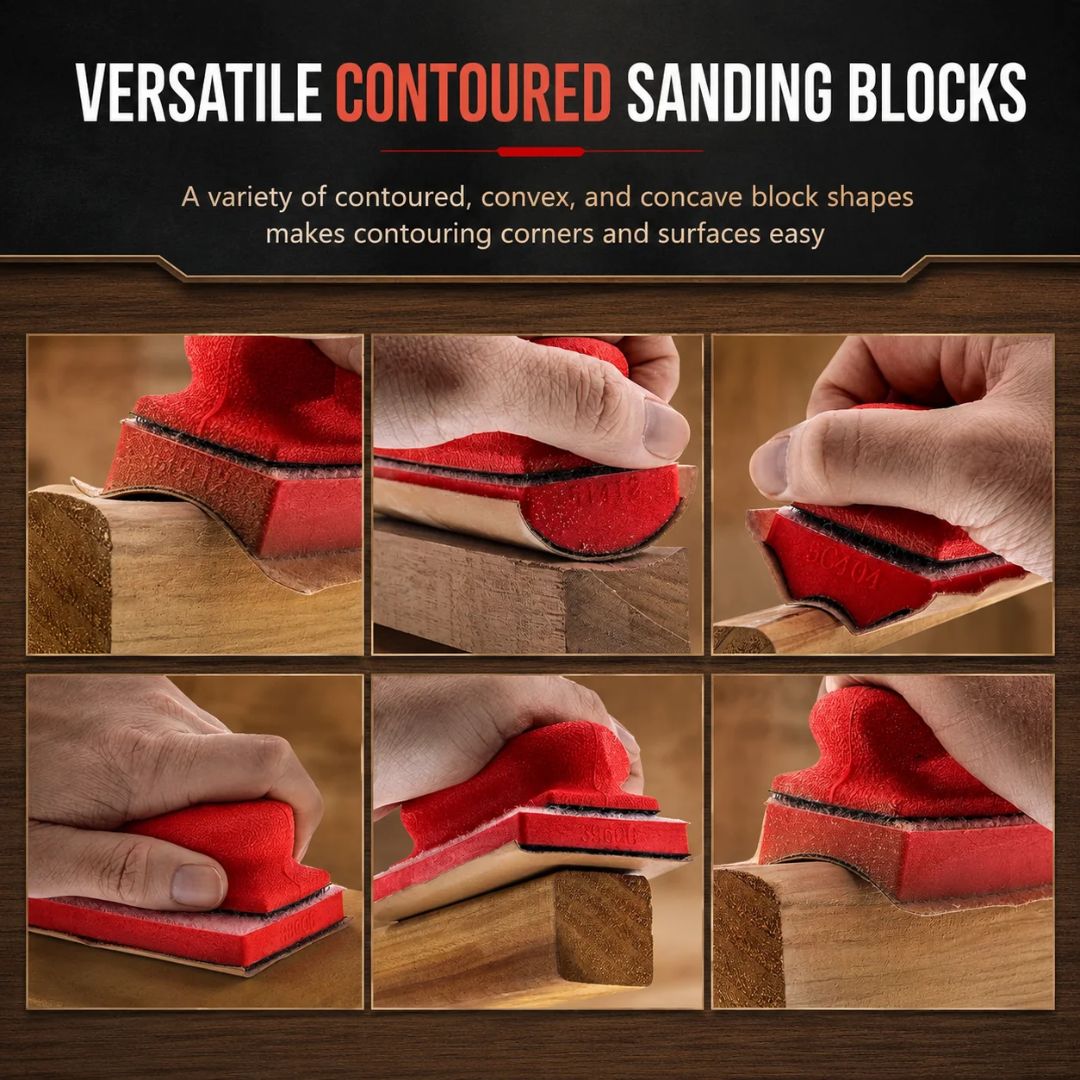 Contour Sanding Block Set: Made for Curves, Grooves & Tight Corners
