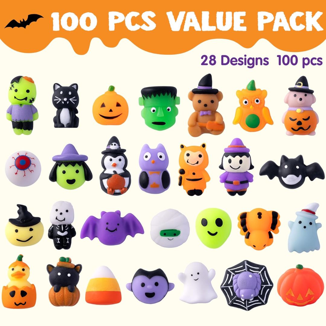 100-Piece Halloween Mochi Squishy Set