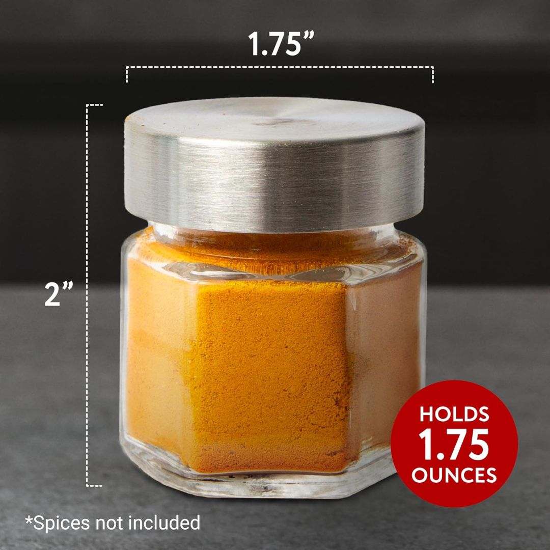 Magnetic Hexagon Spice Jars - Organize Without Taking Up Space