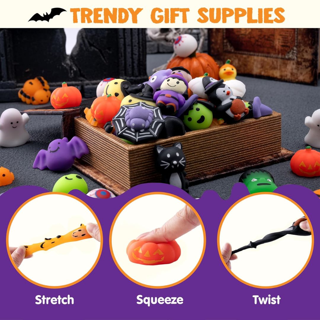 100-Piece Halloween Mochi Squishy Set
