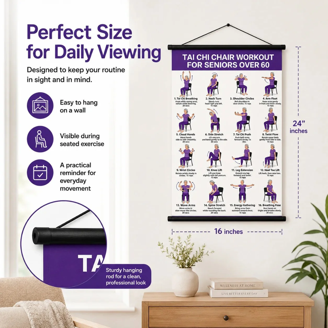 Chair Tai Chi Workout Chart: 16 Gentle Seated Exercises