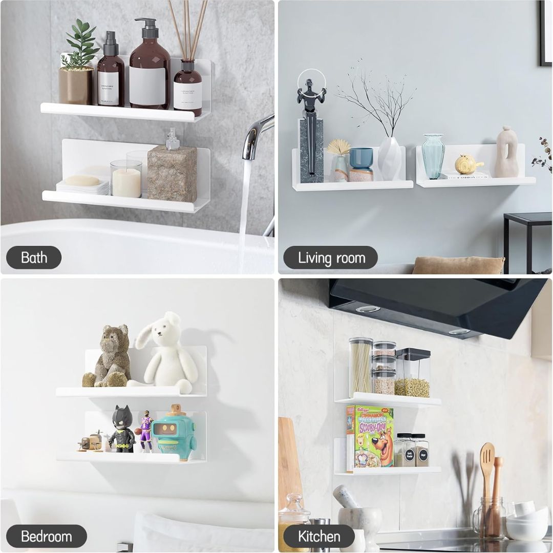 No-Drill Acrylic Wall Shelves