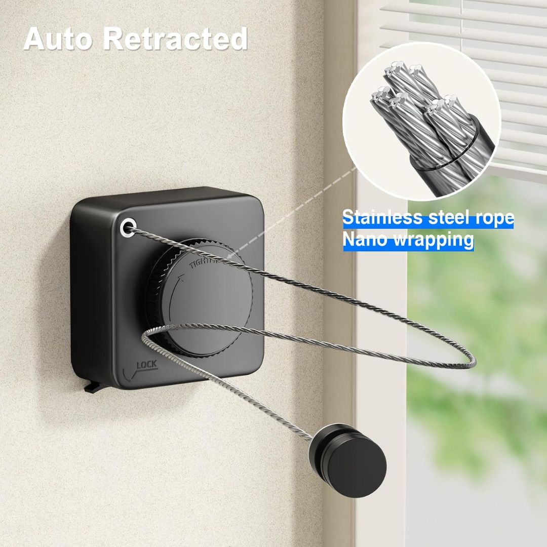 Retractable Non-Sag Clothesline