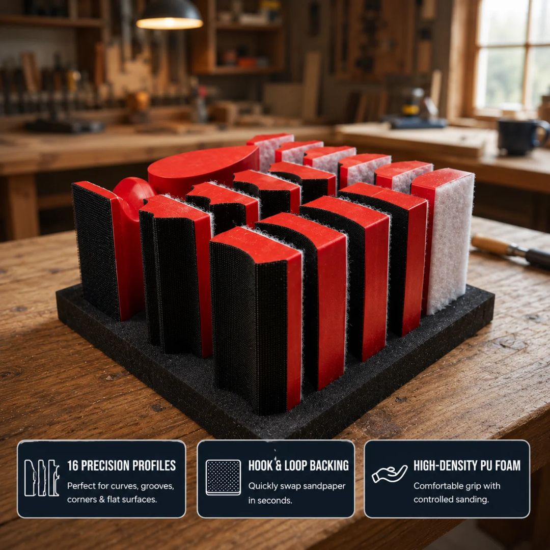 Contour Sanding Block Set: Made for Curves, Grooves & Tight Corners