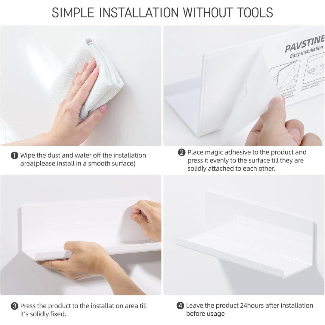 No-Drill Acrylic Wall Shelves